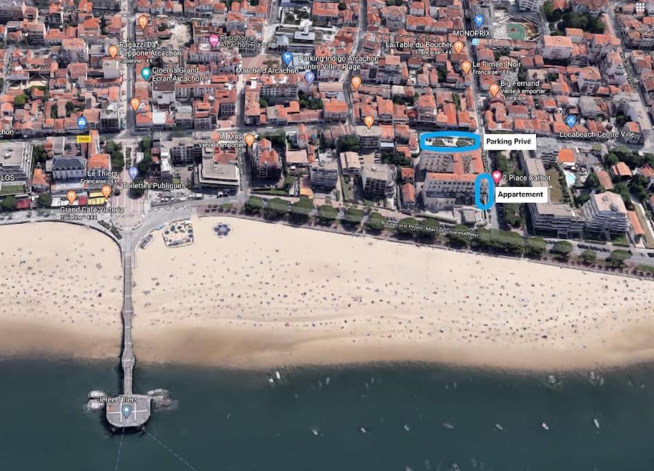 Grand Hotel - Magnifique Appartement Bord De Plage Centrale Arcachon Ngoại thất bức ảnh